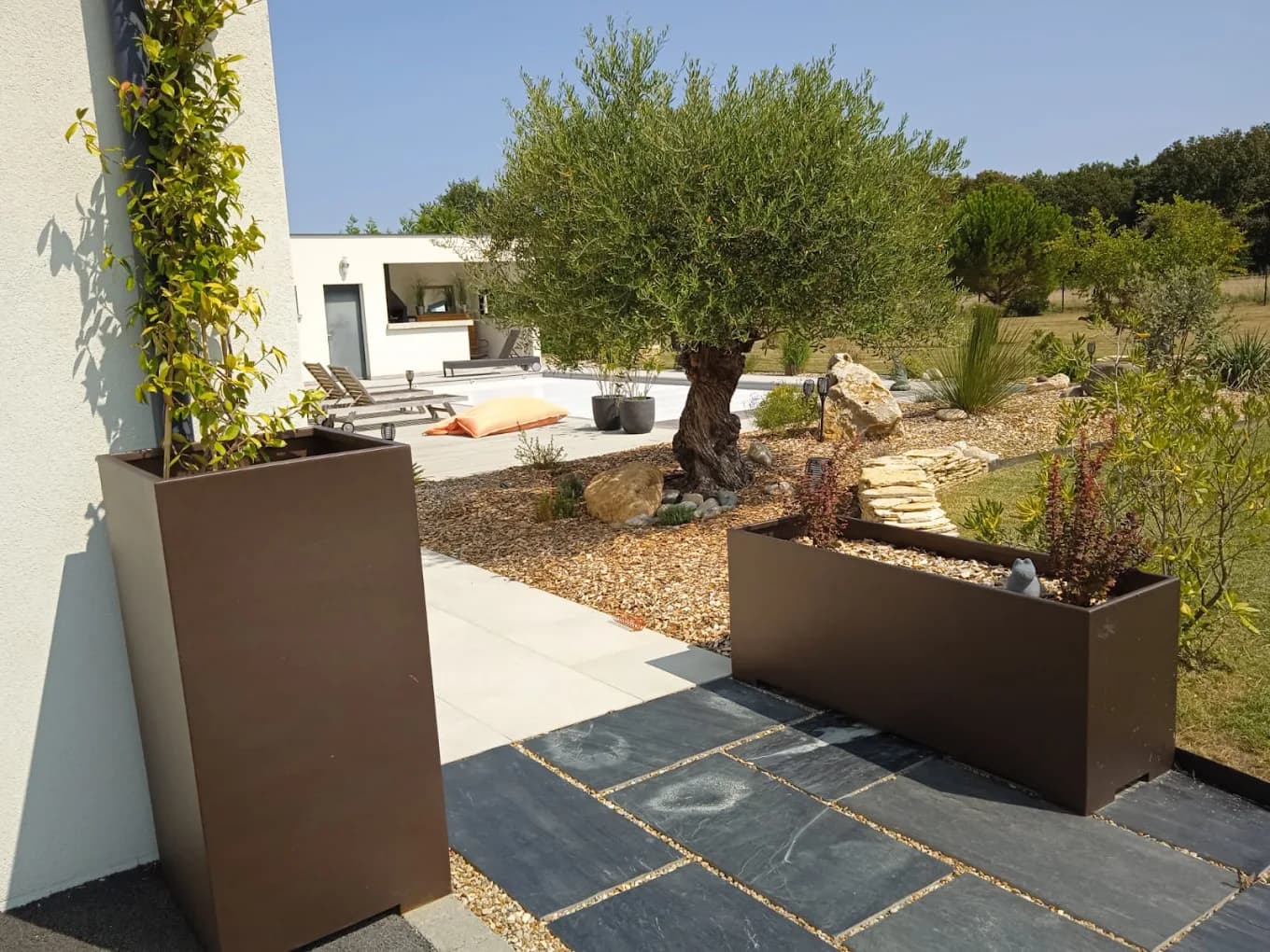 Jardin avec allées et massifs